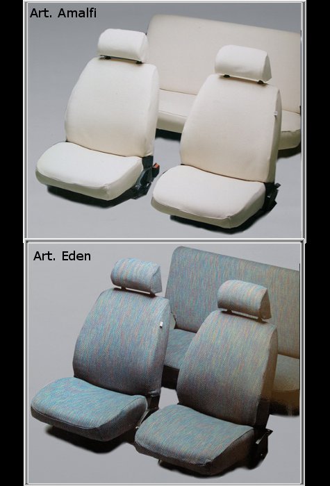 Confortable seat covers semielastic or made to measure in pure cotton: amalfi, eden by Prodotti Record Lucca Italy.